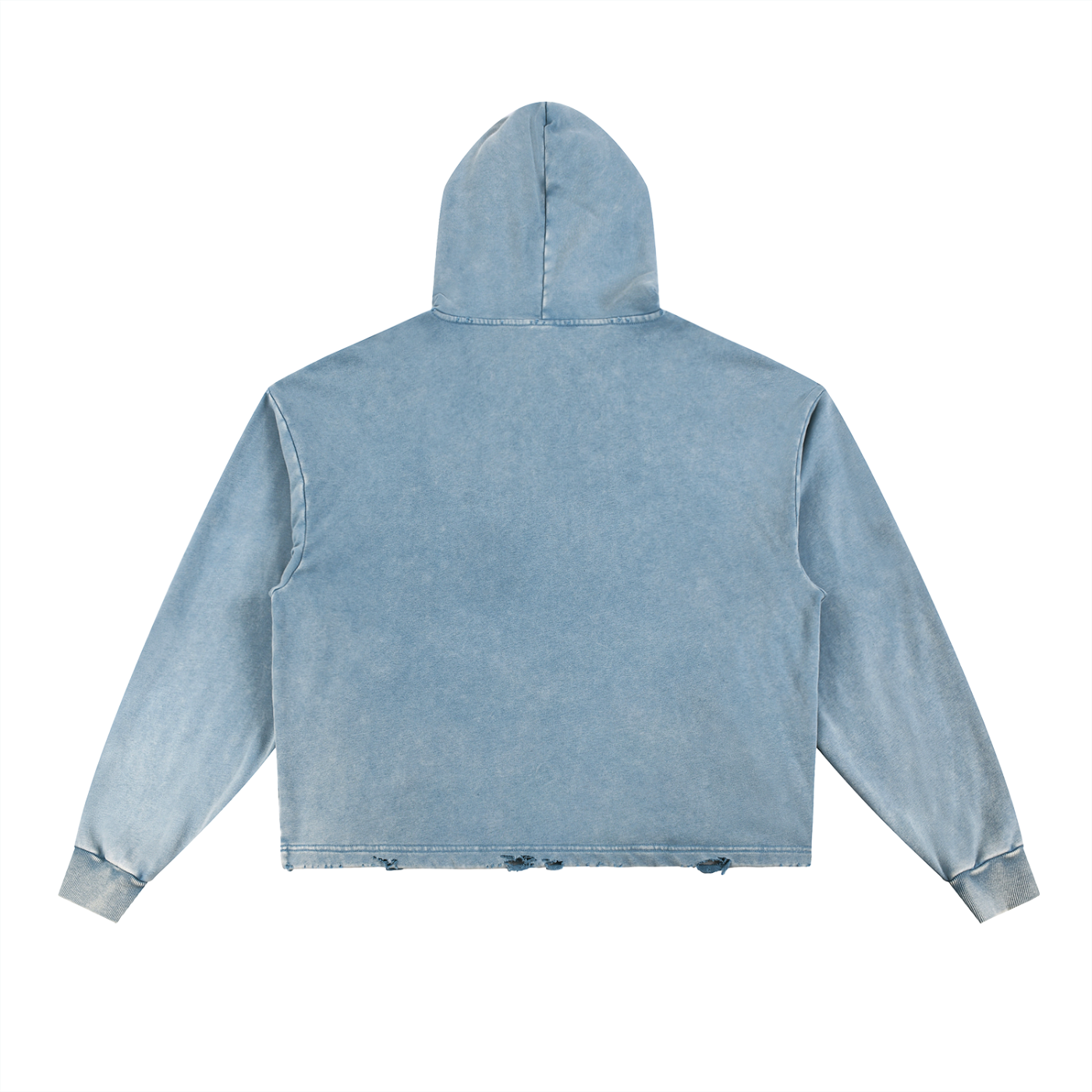 BRKN Vintage Washed Frayed-Hem Hoodie