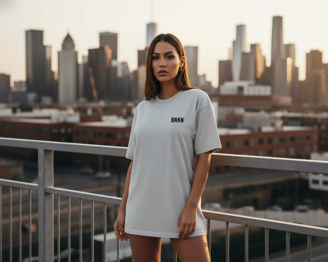 Snow Washed Oversized Cotton T-Shirt