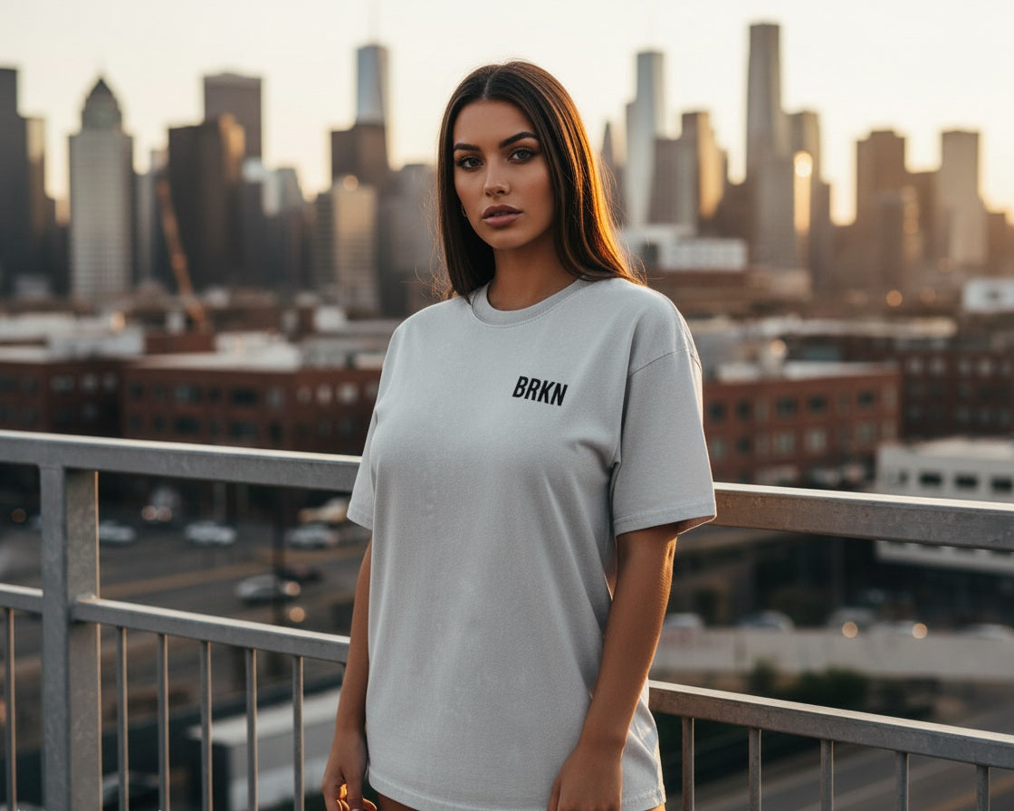 BRKN Snow Washed Oversized Cotton T-Shirt
